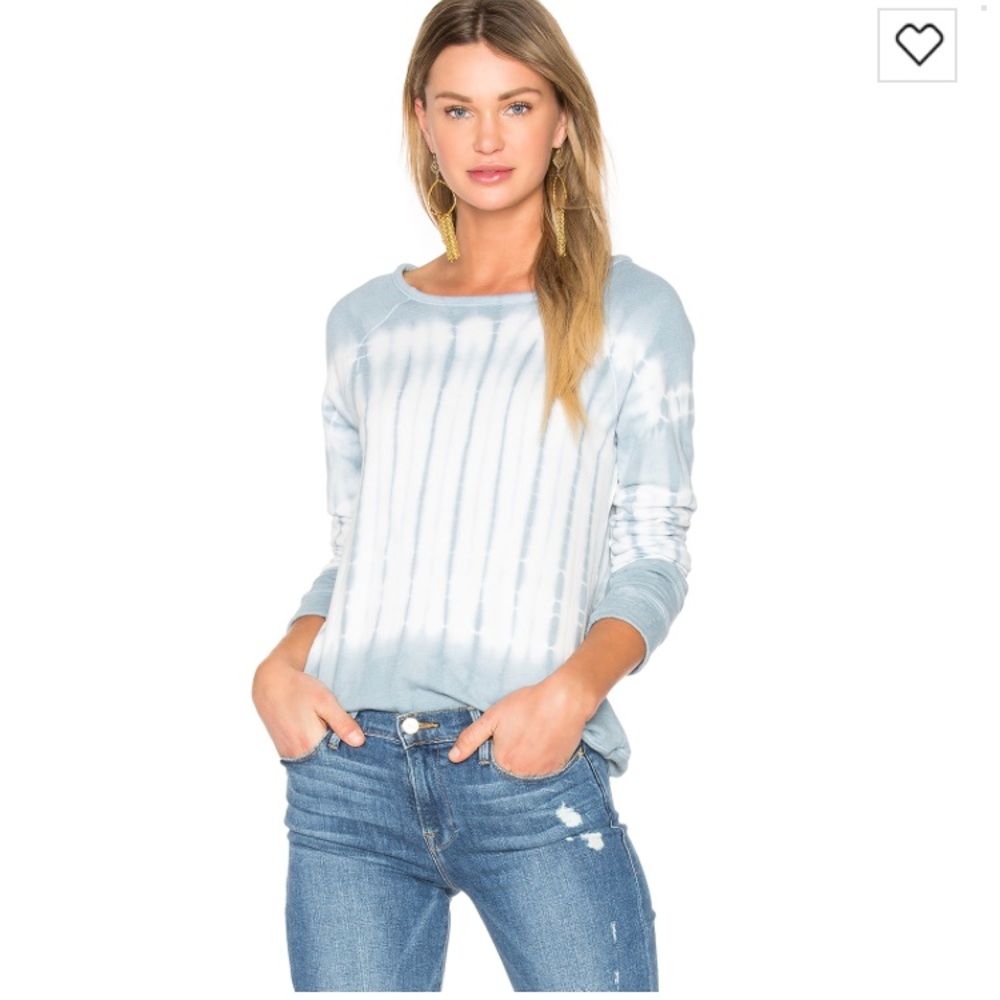 NWT Soft Joie Annora Tie Dye Pullover Sweatshirt Blue White Size XXS.